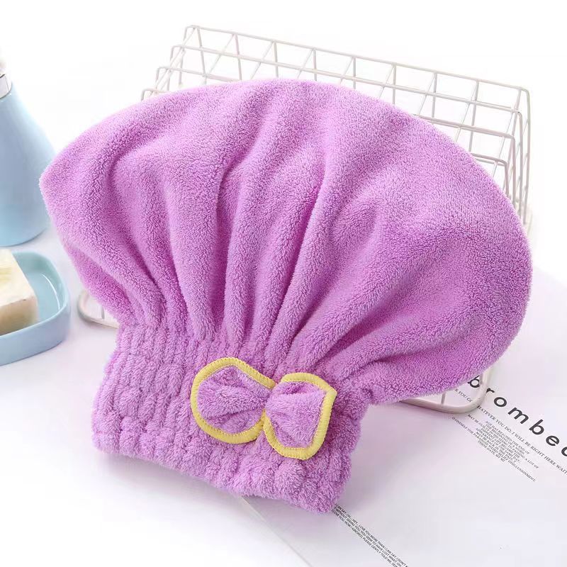 Sombrero de cabello seco de lana de coral damas arco gorro princesa engrosado absorción de agua niñas limpieza de cabello toallas de cuidado del cabello al por mayor image 10