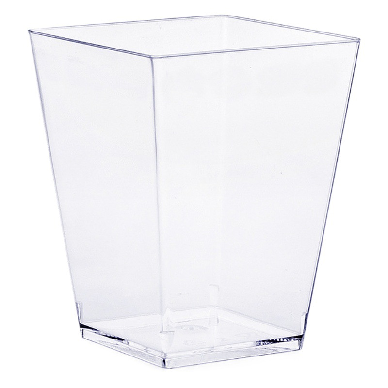 Traje taza de mousse cuadrada de 5oz con tapa y cuchara en caja taza de pastel taza de plástico desechable transparente 160ml