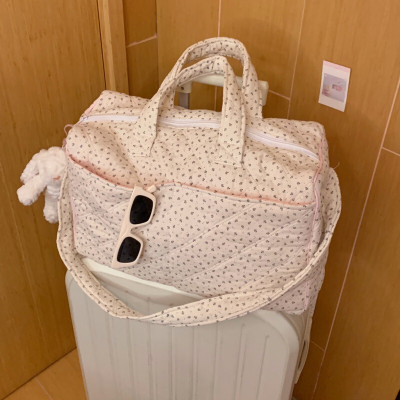 Korean-Style Small Floral Commuting Tote Bag, High-Looking, Large-Capacity Handbag, Travel, Sports and Fitness Cross-Body Bag