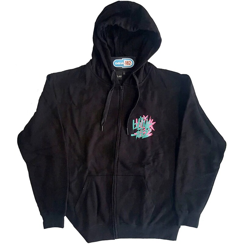 Blink 182 Blink 182 Band Double Six Arrow Smiley Punk Autumn Cardigan Men's Hooded Long Sleeve Sweatshirt