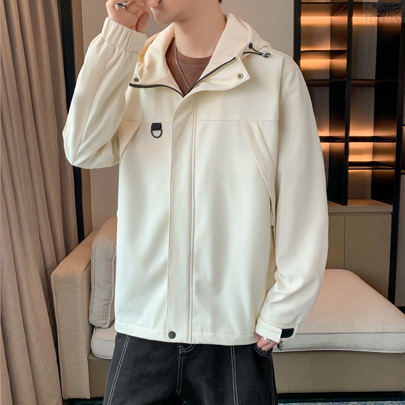 Hooded jacket men's spring and autumn 2024 new casual workwear men's jacket trendy brand mountain coat clothes