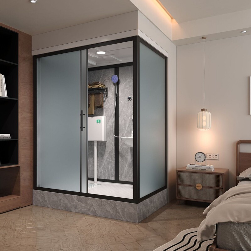 Shower Room, Construction Site Dormitory, Squat Toilet, Small Apartment Integrated Bathroom Unit 1.4*1.1 Modern Minimalist Style