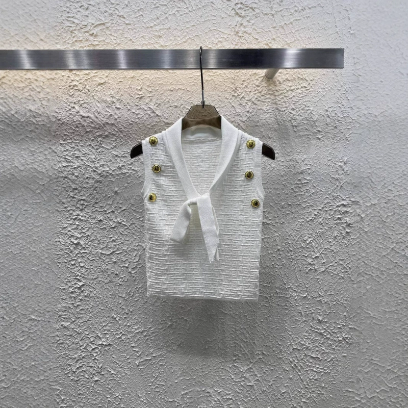 25 ранних весенних новых светских ветров темный жаккардовый рисунок на пуговицах дизайн без рукавов трикотажный жилет