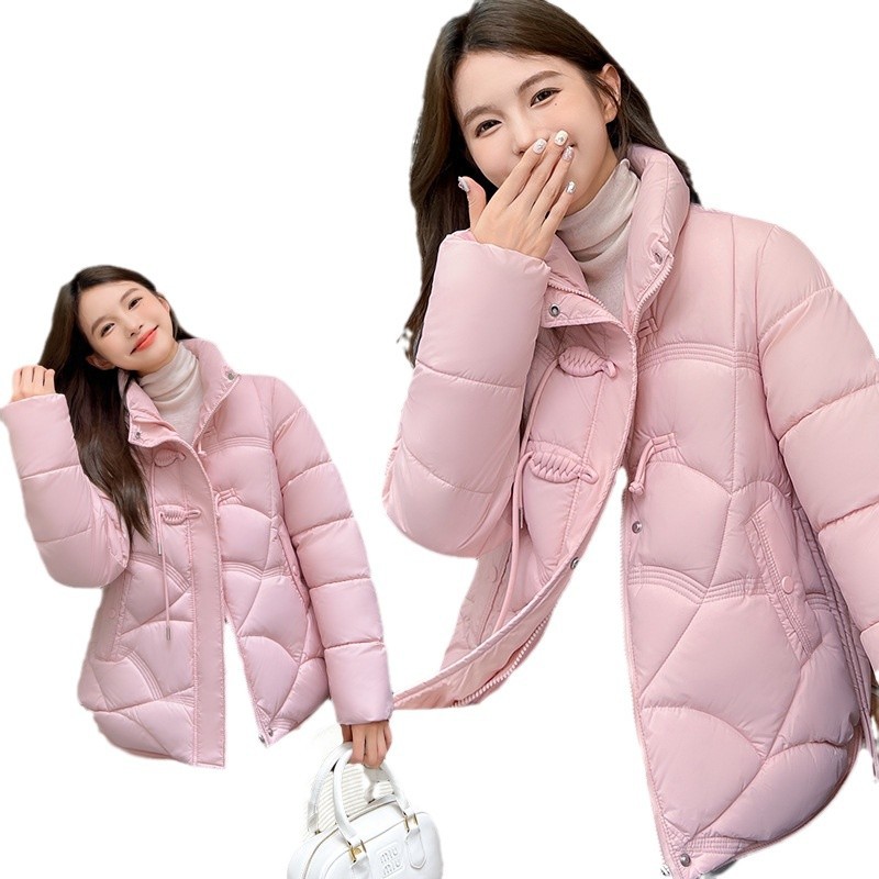 Algodón corto de invierno de mujeres 2024 hebilla suelta de estilo chino chaqueta de algodón de plumón de mujer chaqueta de aire exterior