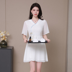 Women's Set for Foot Massage and Foot Bath Workwear, 2023 New Style, Elegant Acupuncturist Dress with Pants for Health Salon