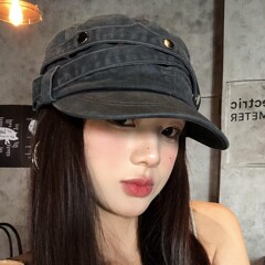 美式复古铆钉帽子女款高级感小众气质休闲百搭显脸小马术帽子潮流
