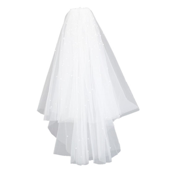 Fine flash veil French proposal wedding headdress Super fairy Mori travel photography double-layer mid-length bridal main wedding dress