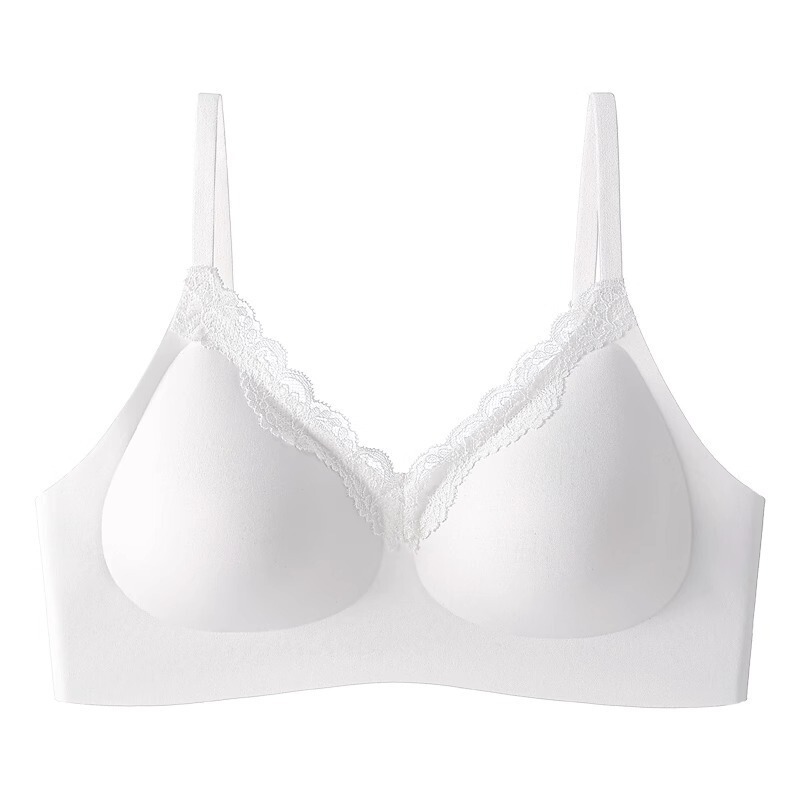 舒服蕾无痕蕾丝果冻条内衣女小胸聚拢美背细肩带云感文胸罩夏薄款|undefined