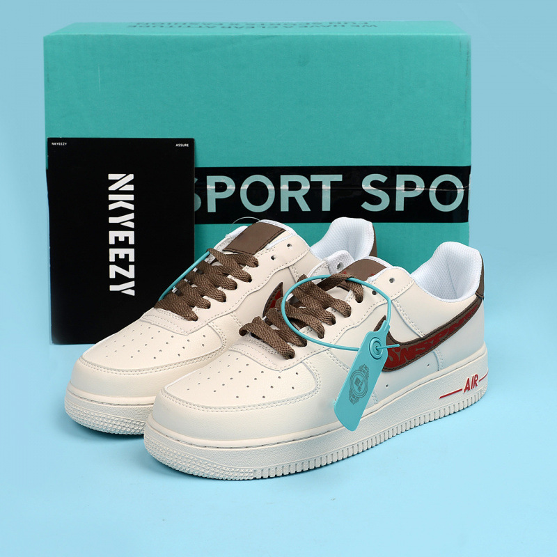 Primavera y verano nuevo estilo Air Force No. 1 hombres y mujeres blanco puro AF1 zapatos blancos bajos Naikofan deportivos y zapatos de ocio Putian