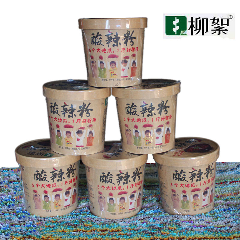 山东特产泗水柳絮酸辣粉红薯粉条方便粉丝米线速食整箱装6桶