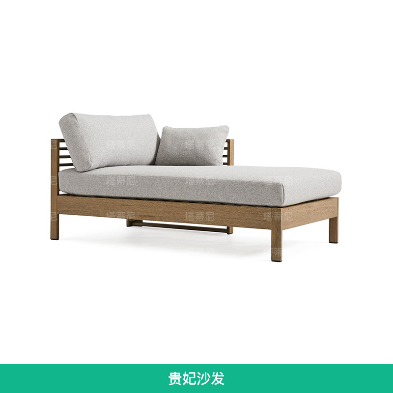 Conjunto de muebles de teca para exteriores, resistentes al agua y a los rayos UV, para sofá de jardín, patio, terraza, balcón, villa, con mesa de centro.