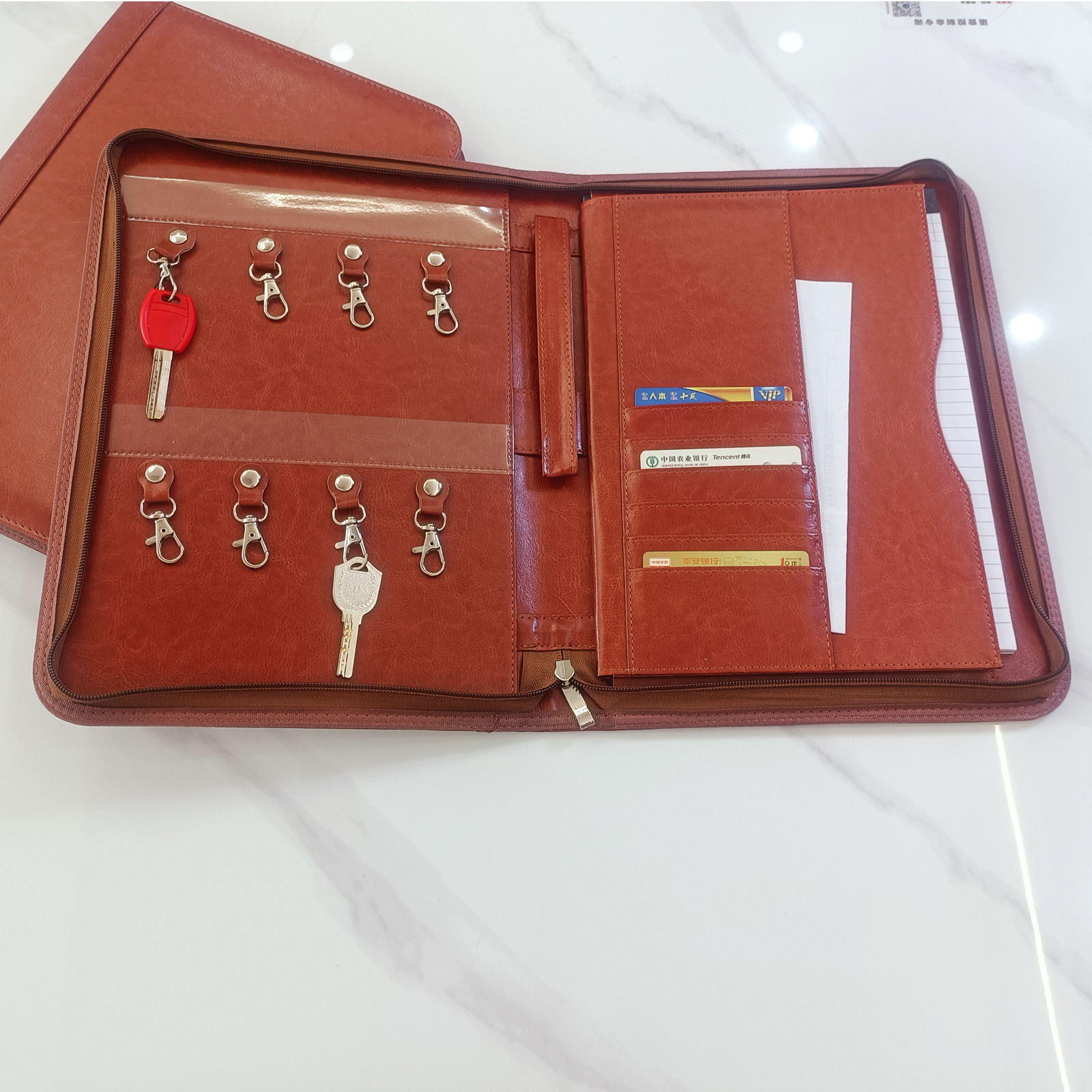 新老客户下单通道PU资料夹经理夹酒店a4文件夹定制透明翻页拉链袋