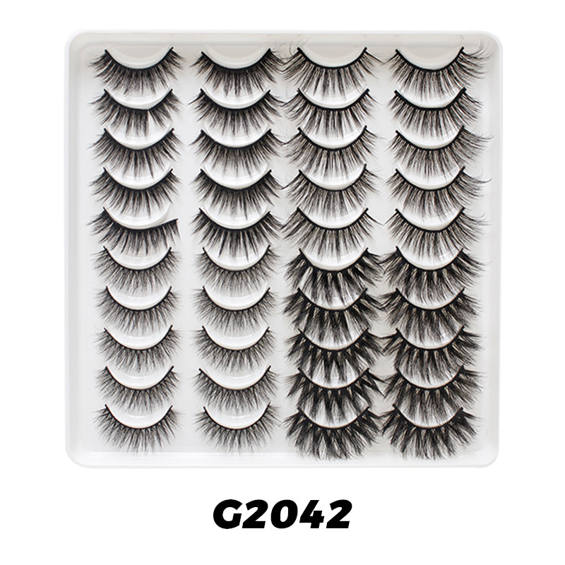 Dingsen pestañas postizas transfronterizas de múltiples capas de tres D estéreo 20 pares de pestañas cruzadas pestañas rizador