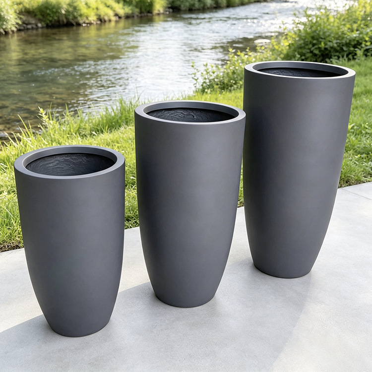 Factory sales magnesium oxide flower pot Mall hotel suit cement flower pot outdoor gardening decoration Furniture Equipment