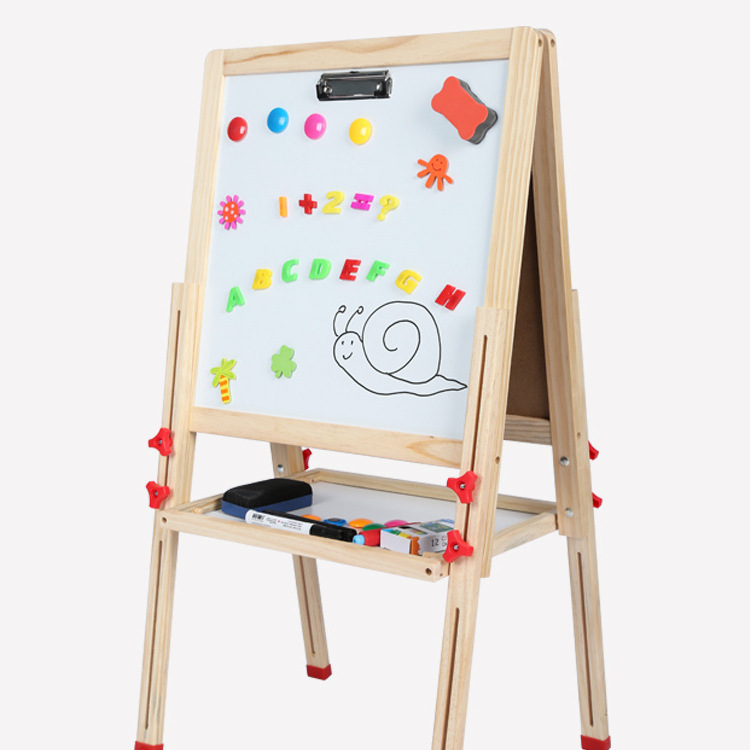 Tablero de dibujo de Elevación magnética de dos pasos D de doble cara tablero de graffiti doméstico infantil educación temprana juguetes de madera al por mayor