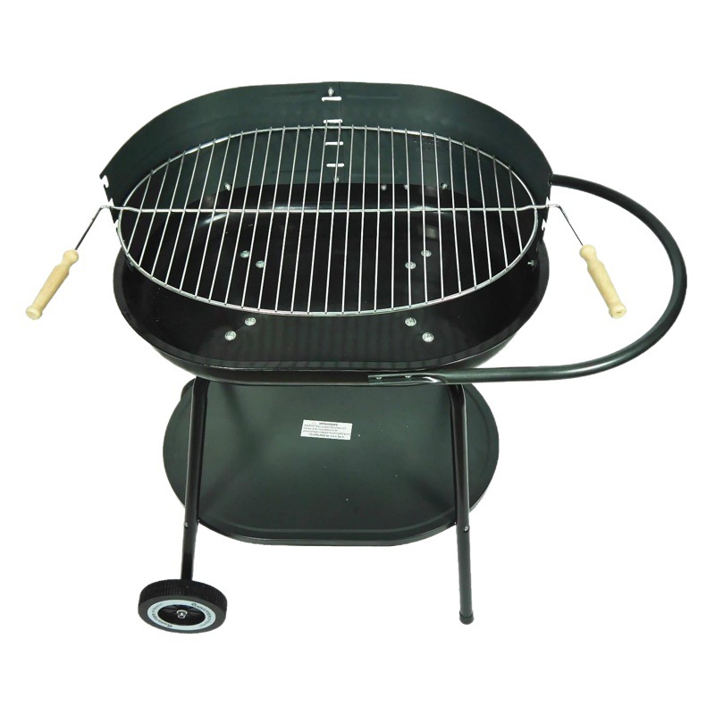 Parrilla ovalada Parrilla de barbacoa de producción simple Parrilla de barbacoa BBQ con manita de rueda