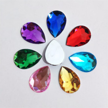 彩色平底倒角水滴台湾亚克力钻棱角切面水滴压克力钻方三面滴水钻