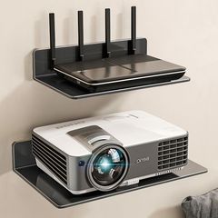 穴を開けないプロジェクターのスタンドの上の壁の棚の壁掛けのルータの棚のテレビの机の上の箱は棚を支えます。