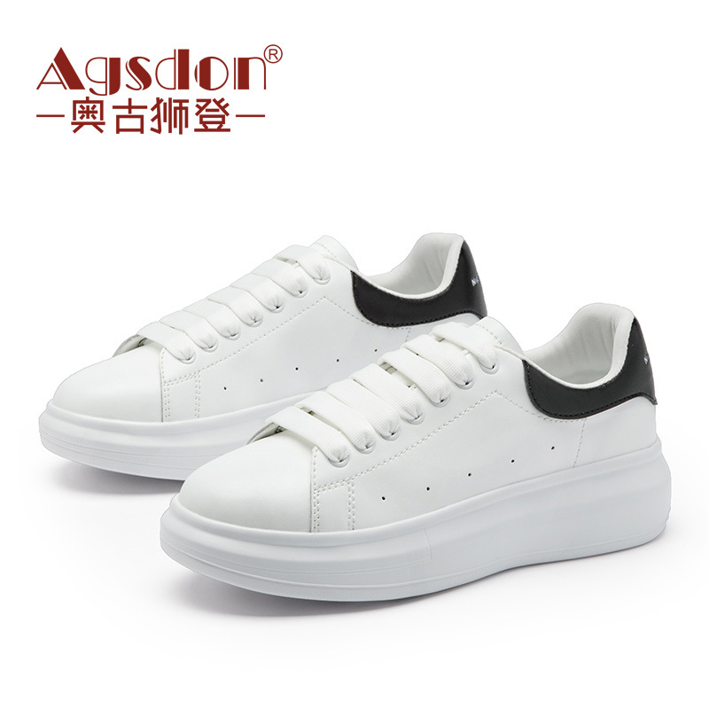 Zapatos Blancos Augu Shiden para Mujer, Primavera 2026, Estilo Coreano, Suela Gruesa, Casuales, Deportivos, Modernos