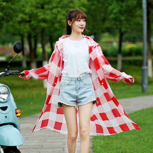 Summer motorcycle battery car sun protection clothing women's long electric vehicle riding full-body sun protection clothing long-sleeved shawl shirt