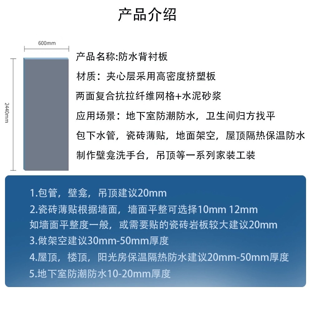背衬板瓷砖薄贴快速包管隔断吊顶保温隔热屋顶防水背衬板厂家直发-阿里巴巴