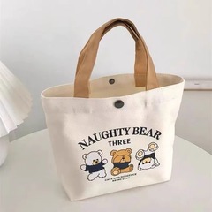 新型の熊の漫画のキャンバスバッグの女性のプリントの学生は携帯して出勤します。