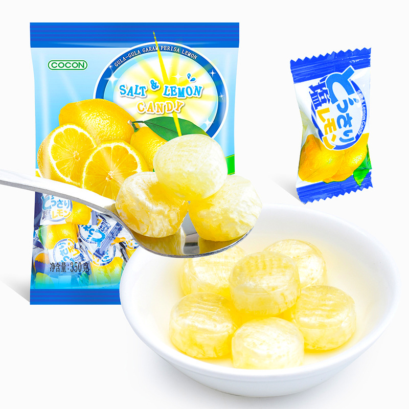 可康咸柠檬味糖350g马来西亚进口餐厅海盐叶糖果节日喜糖休闲零食|ms