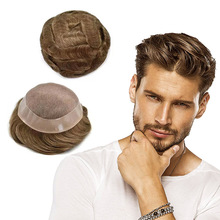 跨境爆款 男士真人假发AUS澳大利亚款轻薄透气 TOUPEE 发块  真人