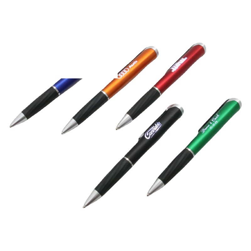 Pluma de la lámpara de plástico pluma LED pluma giratoria láser logo publicidad pluma transfronteriza caliente-venta bolígrafo en stock