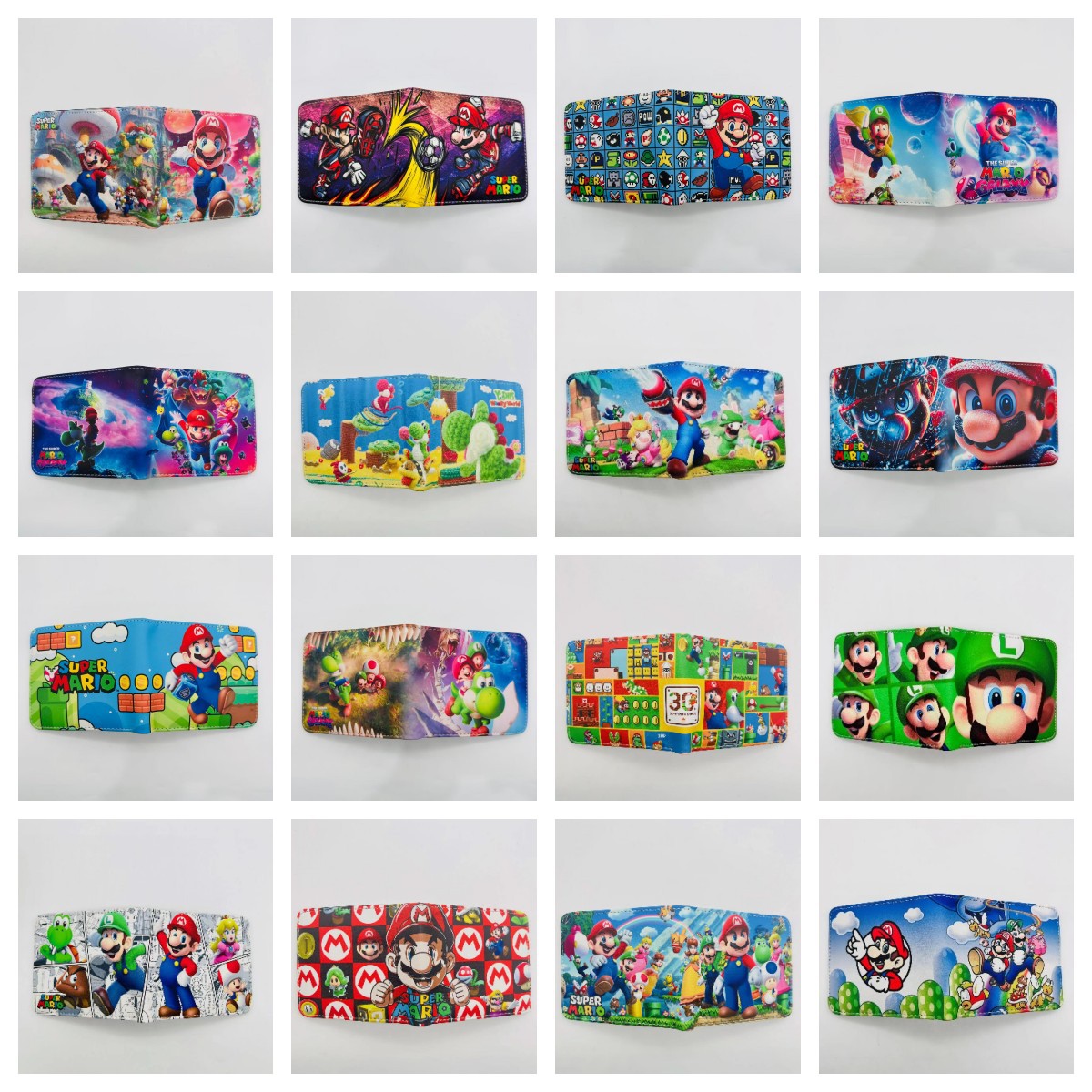 Mario Super Mario Short Wallet for Students, Men, Women, and Children, PU Coin Purse and Card Holder