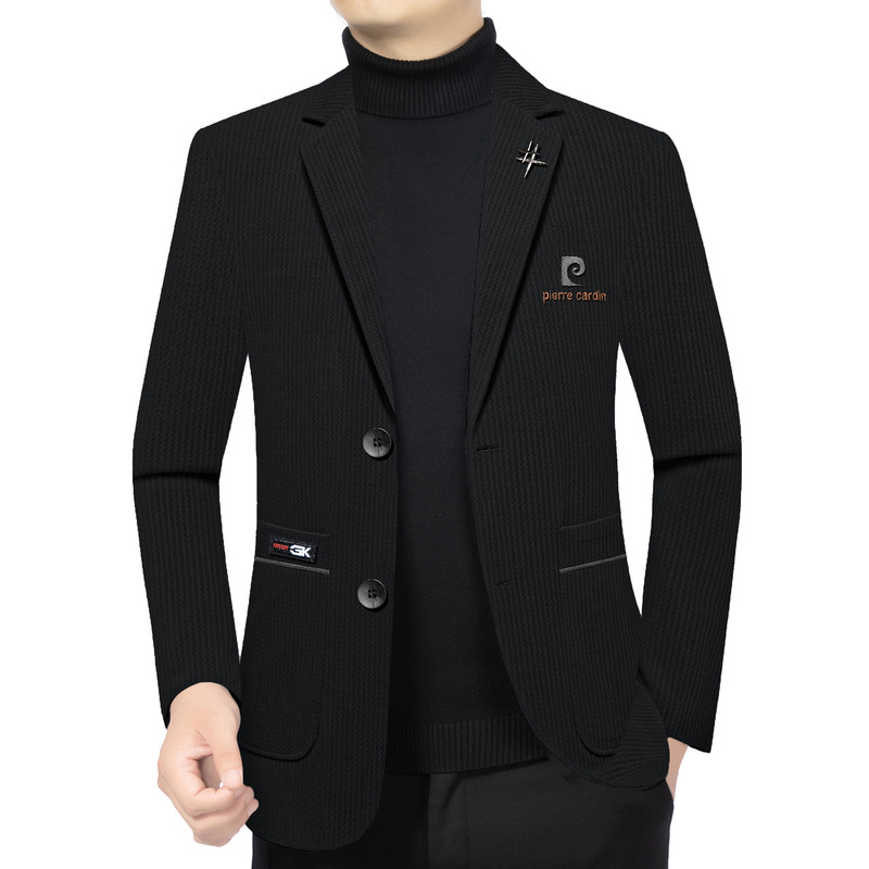 Pierre Cardin 2026 Spring and Autumn New Wool Suit Jacket for Men, Slim Fit Woolen Blazer for Middle-Aged Men Pierre Cardin 2026 Spring and Autumn New Wool Suit Jacket for Men, Slim Fit Woolen Blazer for Middle-Aged Men