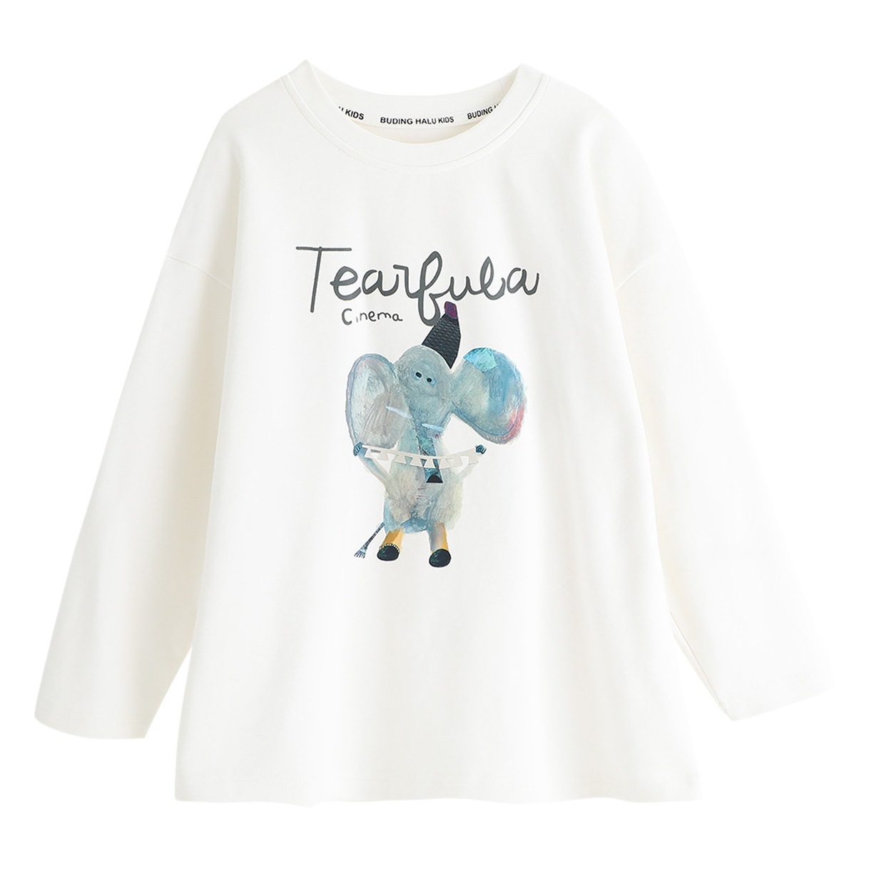 Pudding Haru ropa de primavera Nueva camiseta de estilo occidental de primavera para niñas 2024 nuevos niños de dibujos animados camisa de fondo casual
