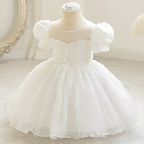 New style flower girl dress for baby girls' wedding, princess-style children's dress for stage performance, children's birthday party dress, cross-border.
