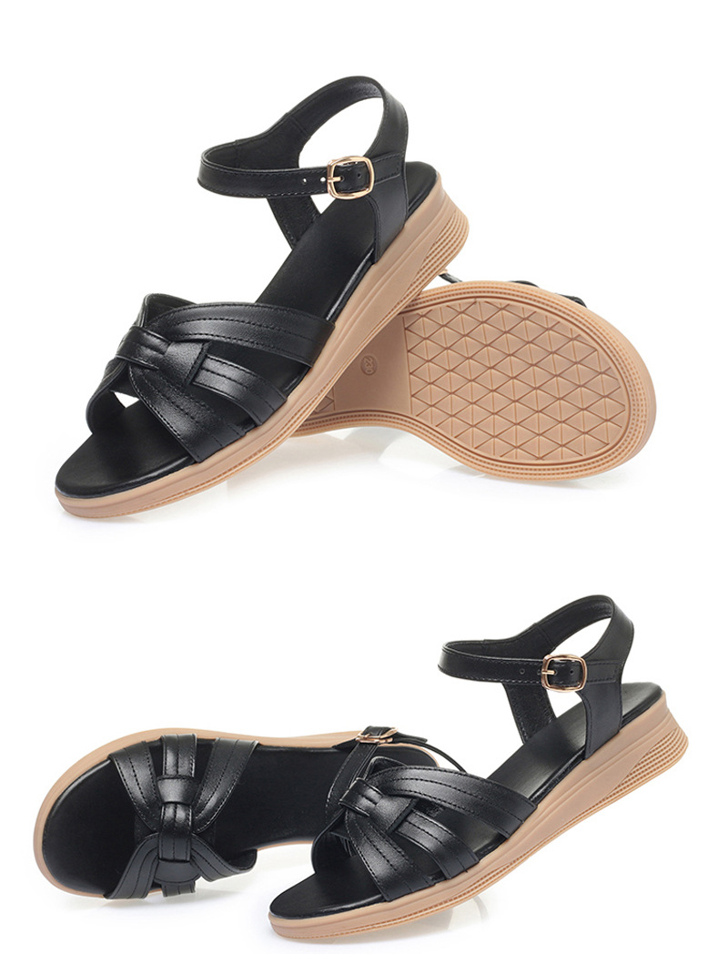 Dép sandal nữ quai chữ V đế mềm chống trơn, thoải mái cho mẹ mùa hè — Đỏ rượu chi tiết 20