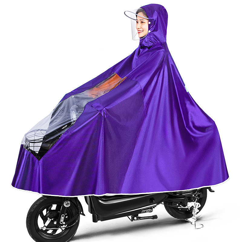 Coche eléctrico impermeable motocicleta poncho extra-grande engrosada sola moda máscara impermeable bicicleta impermeable adulto