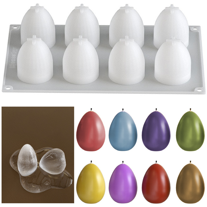 8 even egg aromatherapy candle resin silicone mold Easter diy eight even egg chocolate mousse cake mold 8 even egg aromatherapy candle resin silicone mold Easter diy eight even egg chocolate mousse cake mold