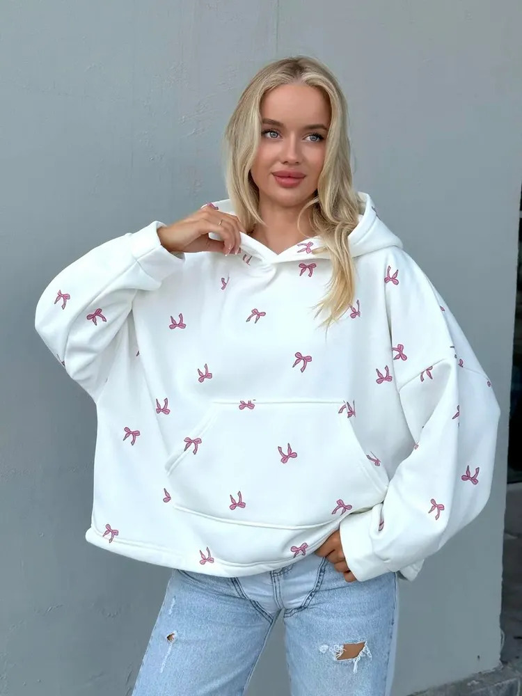 Vintage-Inspired Plus Size Blouse – Flowy Oversized Shirt With Sweet Cherry & Butterfly Print, Comfortable Polyester Top For Women_ecoleips.com