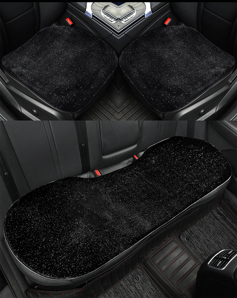 Steering wheel cover car handle cover starry sky winter mink plush warm winter armrest box cushion car seat rear seat
