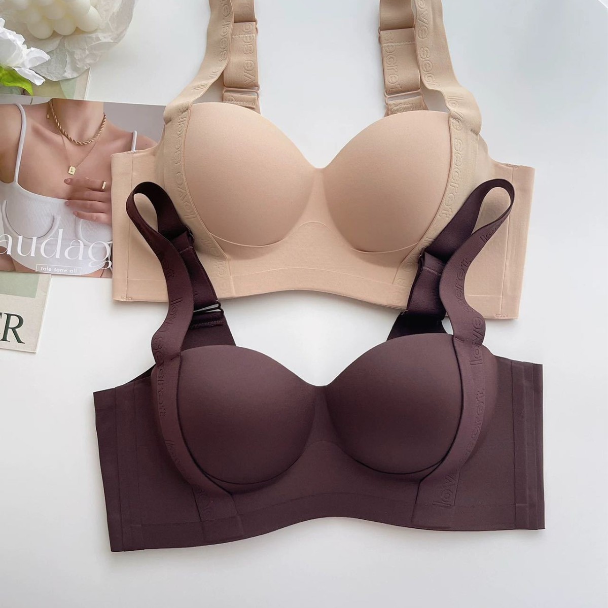 Venta directa de fábrica comercio electrónico transfronterizo Sudeste de Asia Vietnam Tailandia damas sin costuras sujetador de recogida lateral cómodo