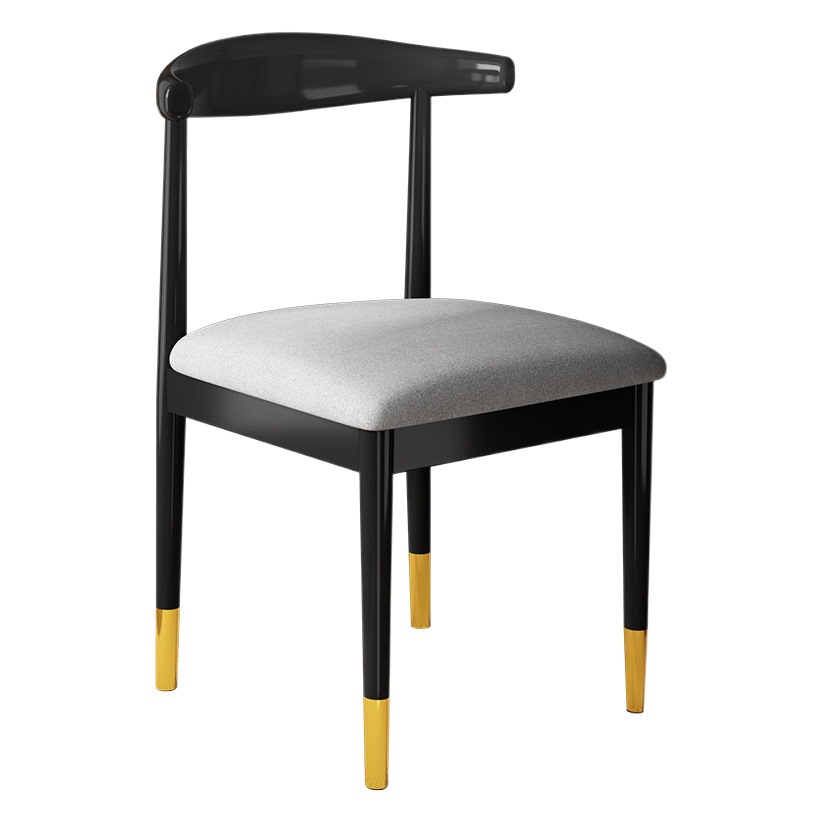 Silla de cuerno de hierro al por mayor Feidan, taburete con respaldo para el hogar, silla de estudio para sala de estar de alquiler, silla de dormitorio nórdica simple y moderna