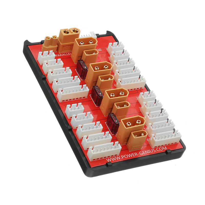 XT60+XT30并充板2合1同时并充4组模型2S-6S锂电池扩充并联充电板