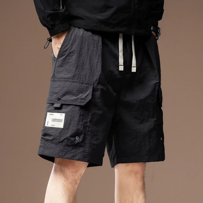 Summer Cool Quick-Dry Cargo Shorts for Men, Loose Fit, Large Size, Multi-Pocket, Knee-Length, Thin Outdoor Sports Shorts, Trendy