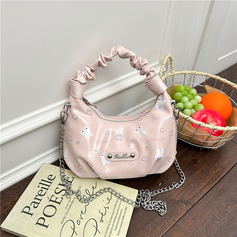 Bolsa coreana para mujeres 2026 verano nuevo lindo dibujo animado impresión bolso de mochila diaria dulce bolso de nube