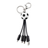 Football keychain, charging cable, Birthday gift, three in one