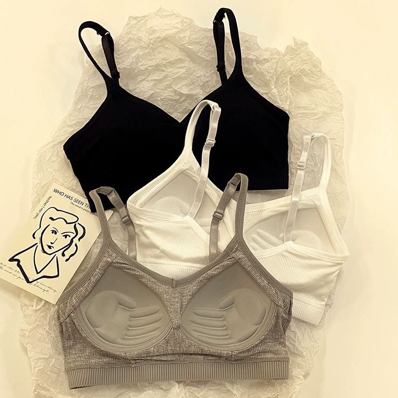 Новое нижнее белье с запахом на груди для девочек, цельное без стального кольца, студенческое сборное маленькое нагрудное основание, слинг, маленький жилет, женский без бретелек