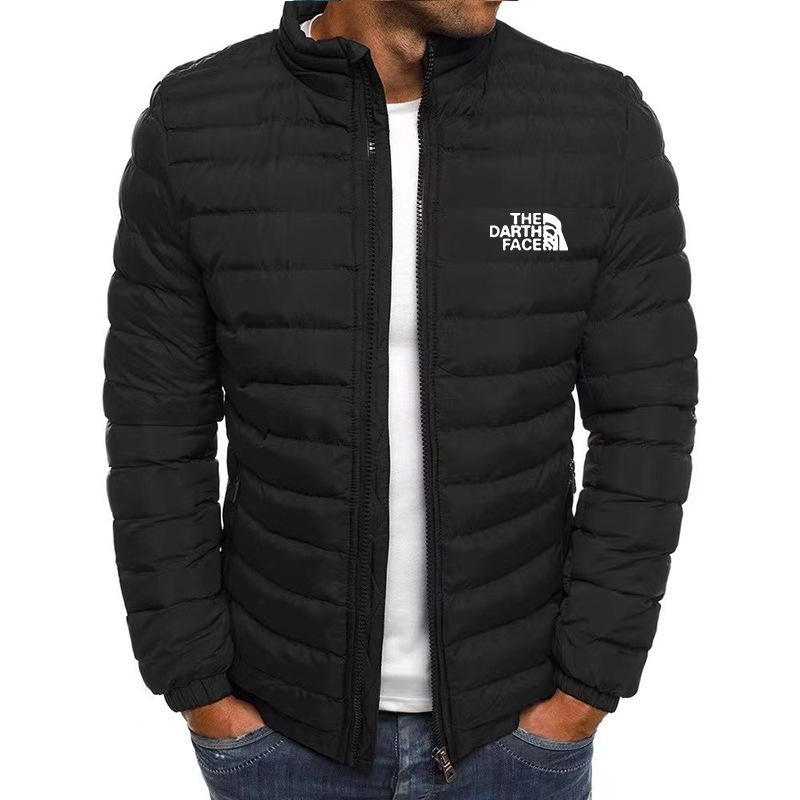 Cross-border men's coat autumn and winter new fleece-lined cotton coat men's slim cotton-padded jacket men's collar manufacturers in stock dd