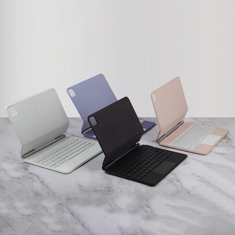 For iPad Pro11 "12.9 Wonderful Control Keyboard Protective Cover Air5/4 Tablet 10 Generation Black and White Pink Purple
