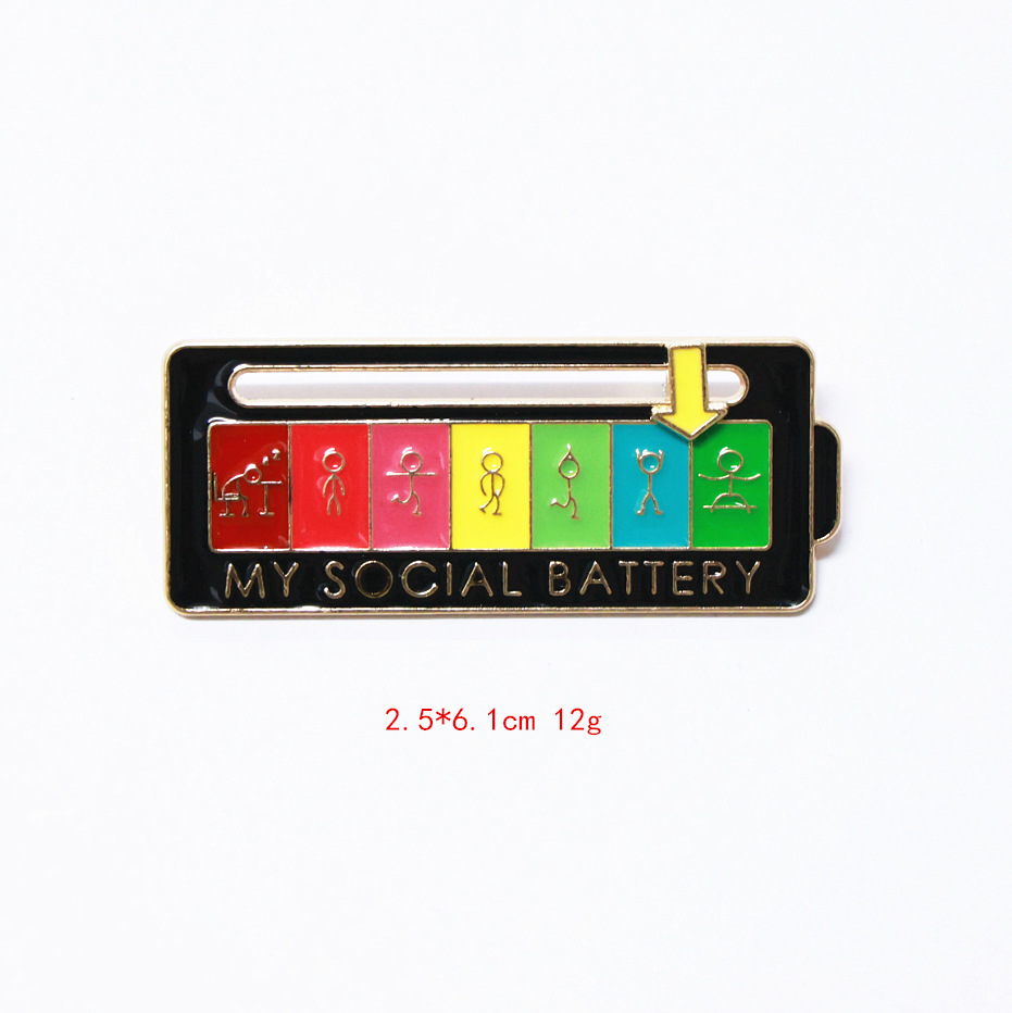 Broche de conversión de estado de ánimo europeo y americano Personalidad Deslizable Electricidad social Emoji Insignia de metal Accesorios de joyería femenina Pin