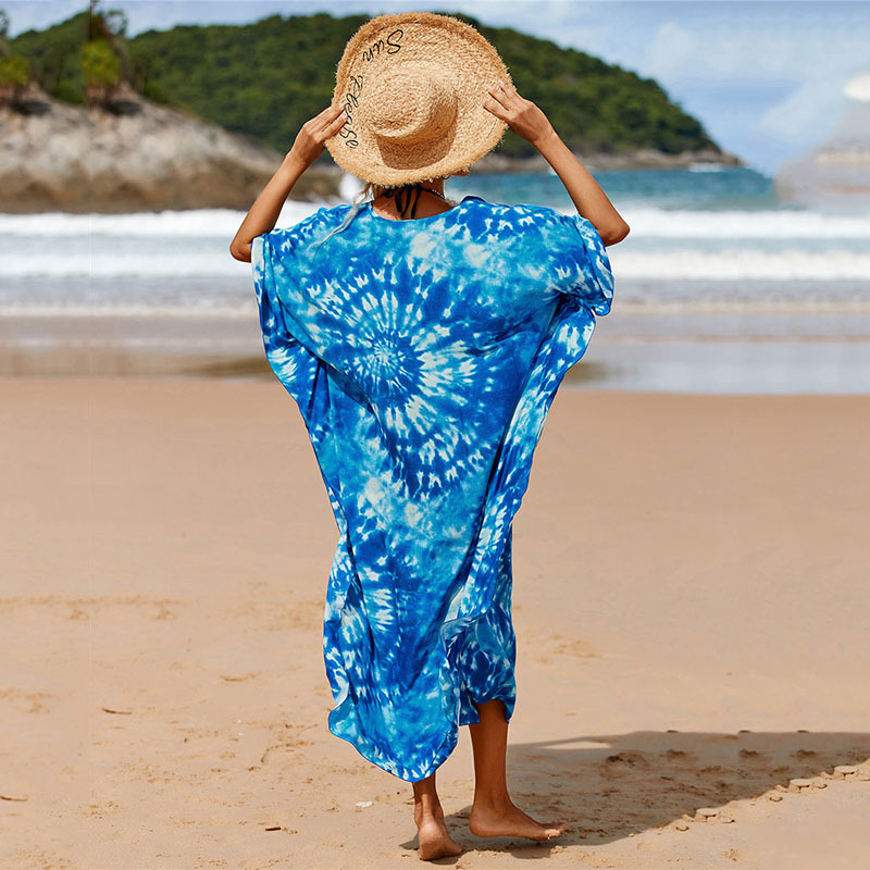 224g Weight Sunscreen Shirt Outerwear Type 3/4 Length Sleeve Sleeve Length Polyester Fabric Type Long Top Length V Neck Neckline Printing, Leopard Pattern Spring&Summer Season Women's Gender Vacation, Beach Style Women's Printing Leopard Vacation Beach Cover Ups 117