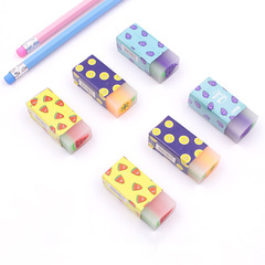 Creative fruit cartoon eraser for students, sliceable with less shavings, cute fruity flavor center, direct factory sales